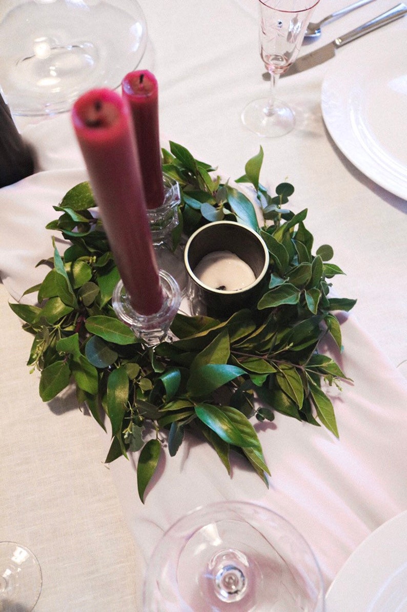 Fresh Greenery Wedding Centerpieces Round for Table Etsy