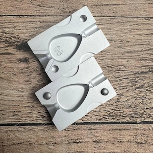 Lead fishing weight molds. Fishing aluminum mold a Ploska Drop 60 g. 2.11 oz.