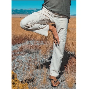 Men's Bamboo Yoga Goucho Lounge Beach Resort Jogger Capri Pants