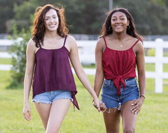 Gauze Fairy Tank // Braided Straps, Natural Fiber, Weightless, Convertible Fun!