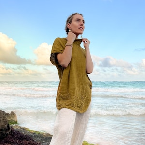 Empress Mini Top // Cozy Cotton Tunic Dress // Birth Abundance and Beauty on Earth image 1