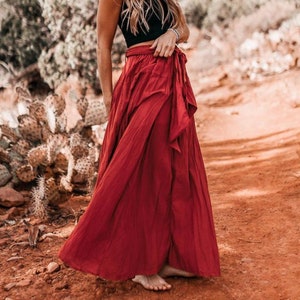 Maxi-Rock | Fließender Baumwoll Boho Rock | Langer Rock für Reisen oder Layering