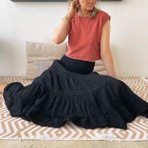 Black ruffle skirt nz cheap