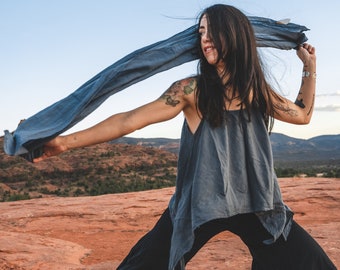 Gauze Fairy Tank // Braided Straps, Natural Fiber, Weightless, Convertible Fun!