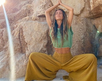 Spirit Pants // Natural Cotton Yoga Dance Movement Bottoms // Sing, Soar, Float, Dance, Express your Divine Being