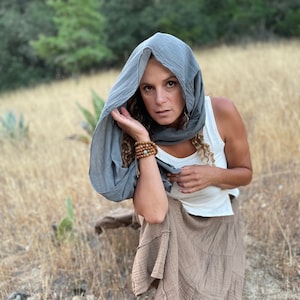 Gauze Sun Wrap | Gauze Cotton Headcover | Fall Scarf or Wrap | Shawl, Mini Turban | Embrace Natural Coziness