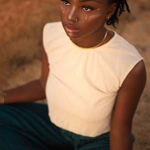 Cotton Top | Natural Cotton Tailored Crop Top |Women's Top |  Summer Top | Beach Wear