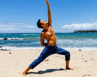 Pantalón transpirable // Algodón natural Flexible Yoga estilo de vida Drawcord Pant // Lightbody Activate!