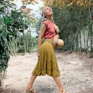 Flutter Skirt // Lush Cotton, Natural Fiber, Flexible Waistband / image 1