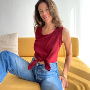 Women&#39;s Gauze Cotton Tank | Breathable and Lightweight Top | Natural Eco-Friendly Cotton | Fall Top | School, Work and Fun with Friends