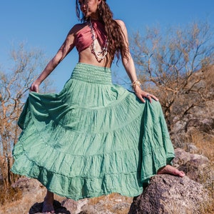 Flutter Skirt // Lush Cotton, Natural Fiber, Flexible Waistband / Romance Yourself