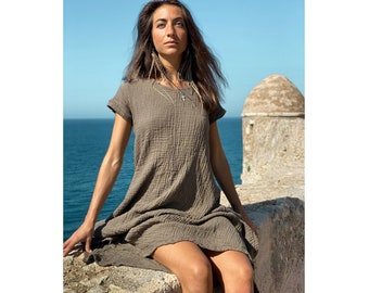 Softest Tee Dress // Breathable Cotton T-Shirt Dress // Wrap yourself in a Thousand Kisses