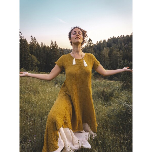 Softest Tee Dress // Breathable Woven Cotton Dress // Radiate the light of a thousand suns