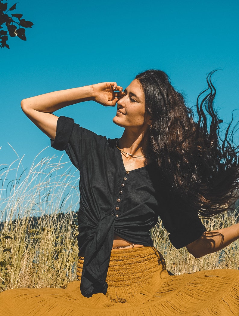 Cotton Button Top // Long-Sleeve, Natural Fiber, Weightless, Breathable / A Classic image 3