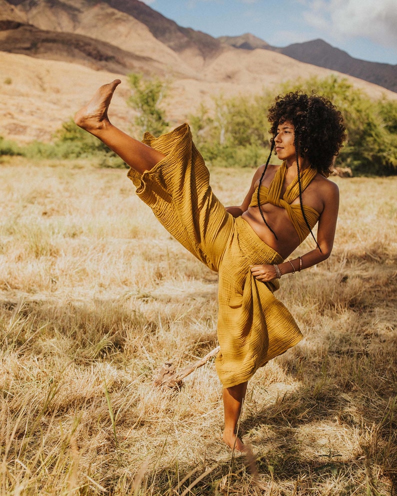 Spirit Pants // Natural Cotton Yoga Dance Movement Bottoms // Sing, Soar, Float, Dance, Express your Divine Being image 5