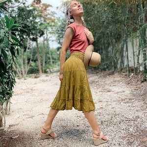 Flutter Skirt // Lush Cotton, Natural Fiber, Flexible Waistband / Romance Yourself image 4