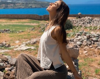 Audrey Tank // 100% Cotton Natural Fiber Breathable Classic Tank // Summer Favorite Breathe Elegantly