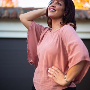 The Petal Top // Natural Cotton Lightweight Breathable // Summer Kisses All Around You Blush