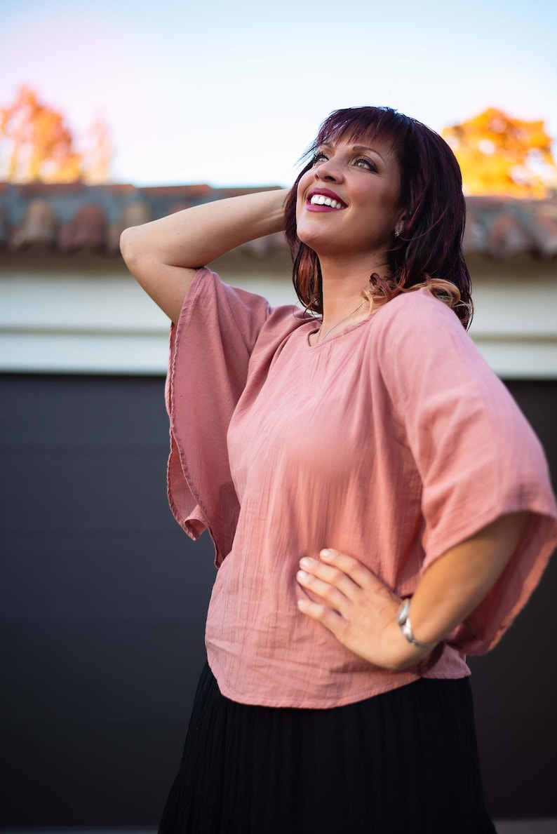 The Petal Top // Natural Cotton Lightweight Breathable // Summer Kisses All Around You Blush