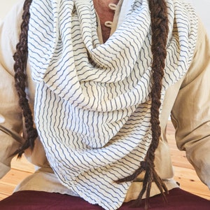 Cozy Scarf // Double-Layered, Natural Fiber Cotton / Wrap Yourself in Pillows Apollo Stripe