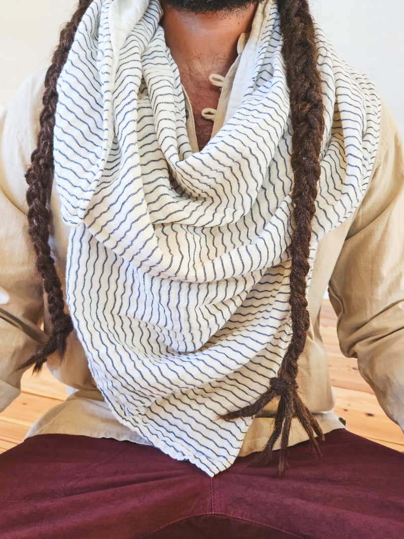 Cozy Scarf // Double-Layered, Natural Fiber Cotton / Wrap Yourself in Pillows Apollo Stripe