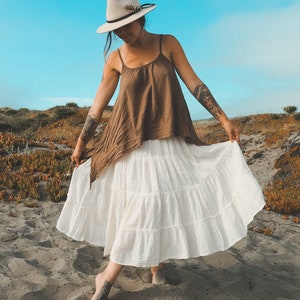 Flutter Skirt // Lush Cotton, Natural Fiber, Flexible Waistband / Woman Be Free