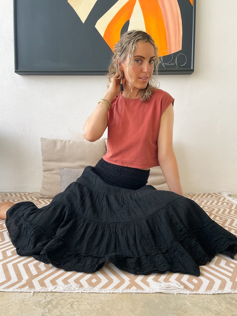 Flutter Skirt // Lush Cotton, Natural Fiber, Flexible Waistband / image 10