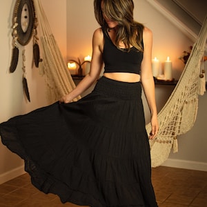 Flutter Skirt // Lush Cotton, Natural Fiber, Flexible Waistband / Romance Yourself image 7