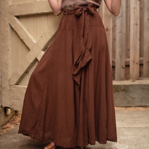 The Athena Skirt Marigold // Gauze Cotton Skirt Long Drape Inspired // Playful Flowy Skirt Boho Maxi Skirt // You are a Gift Brown