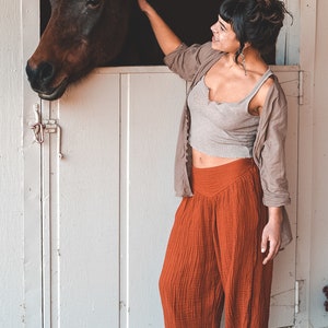 Yogini Pant // Luxe Cotton, Pockets // Stretch Fully, Breathe Like a Queen Rust