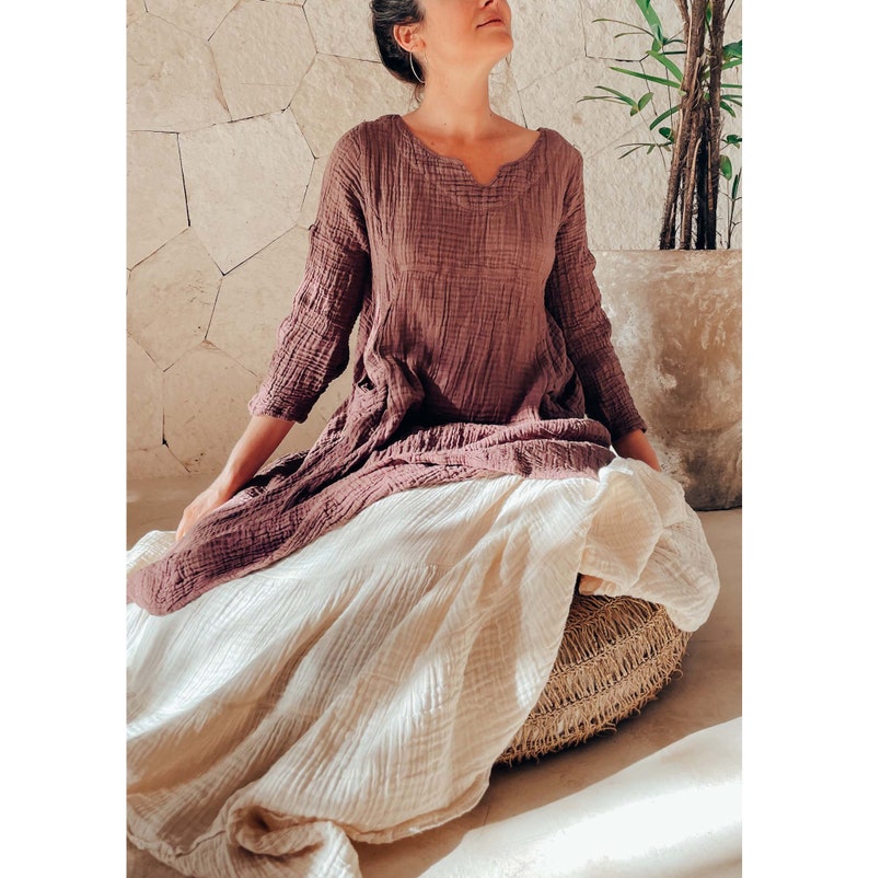 Pocket Tunic // Breathable Thick and Soft Woven Cotton // Cozy Layering Dream image 8