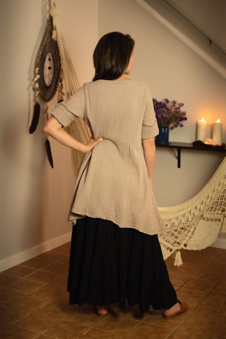 Pocket Tunic // Breathable Thick and Soft Woven Cotton // Cozy Layering Dream image 3