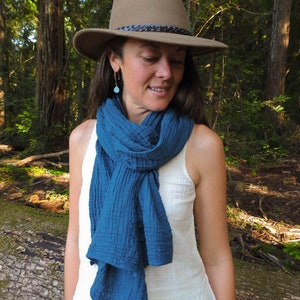 Cozy Scarf // Double-Layered, Natural Fiber Cotton / Wrap Yourself in Pillows Ocean