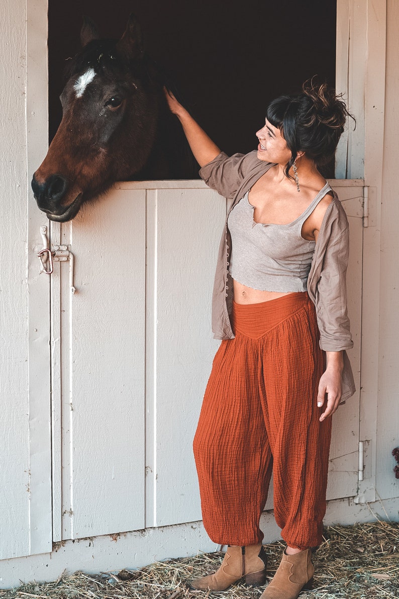 Yogini Pant // Luxe Cotton, Pockets // Stretch Fully, Breathe Like a Queen Rust