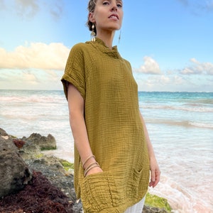 Empress Mini Top // Cozy Cotton Tunic Dress // Birth Abundance and Beauty on Earth image 2