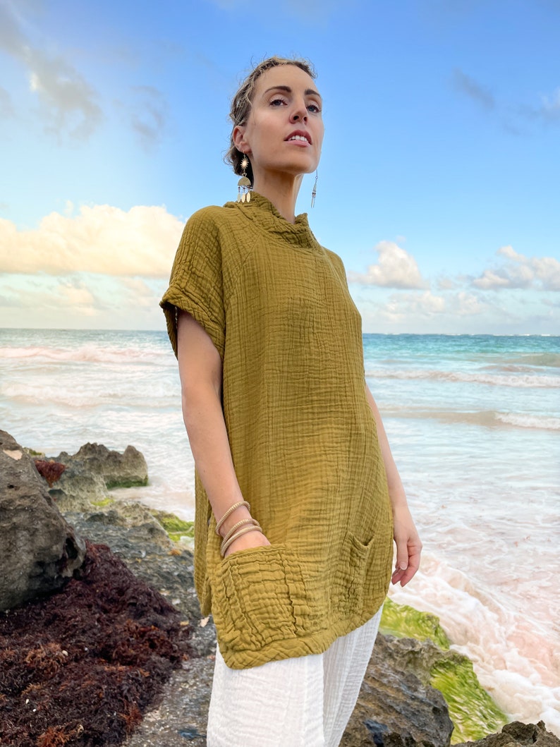 Empress Mini Top // Cozy Cotton Tunic Dress // Birth Abundance and Beauty on Earth image 2