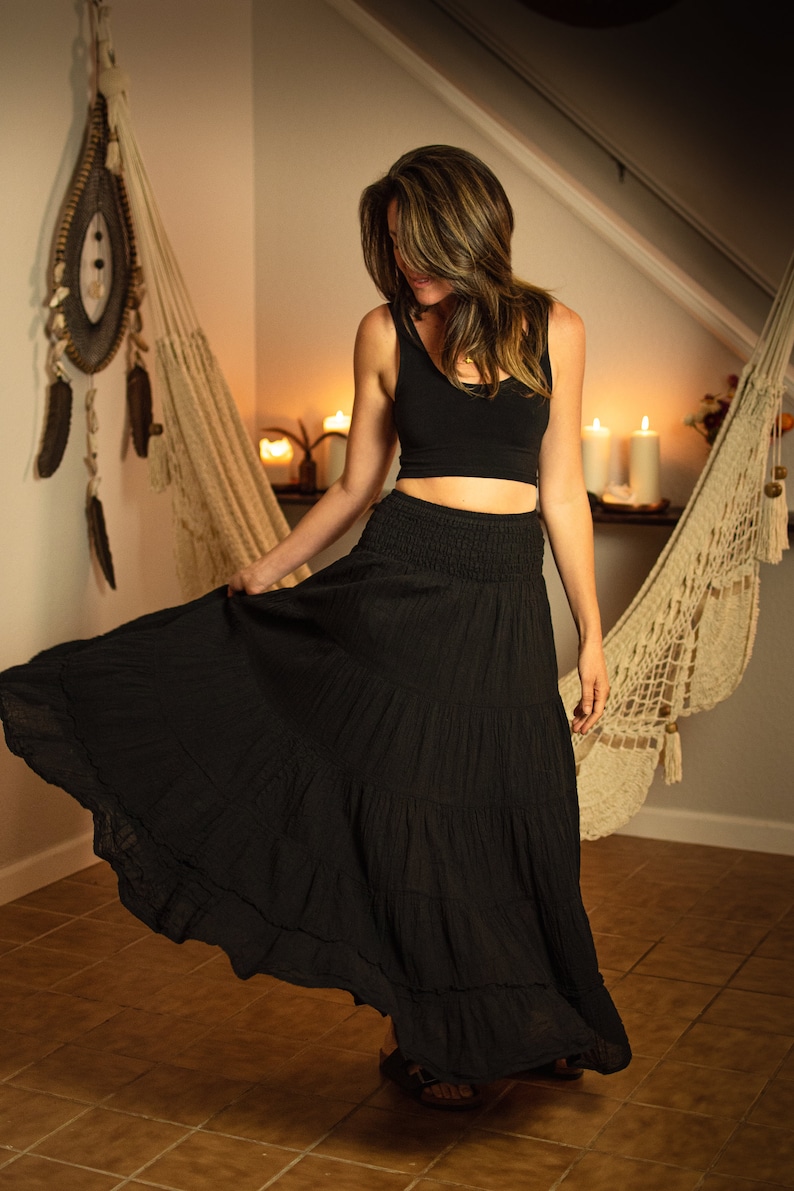 Flutter Skirt // Lush Cotton, Natural Fiber, Flexible Waistband / Woman Be Free image 6