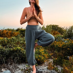 Yogini Pant // Luxe Cotton, Pockets // Stretch Fully, Breathe Like a Queen Slate