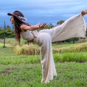 Kuan Yin // Soft Cotton Drawstring Pant // Flow like Water Undyed Regular