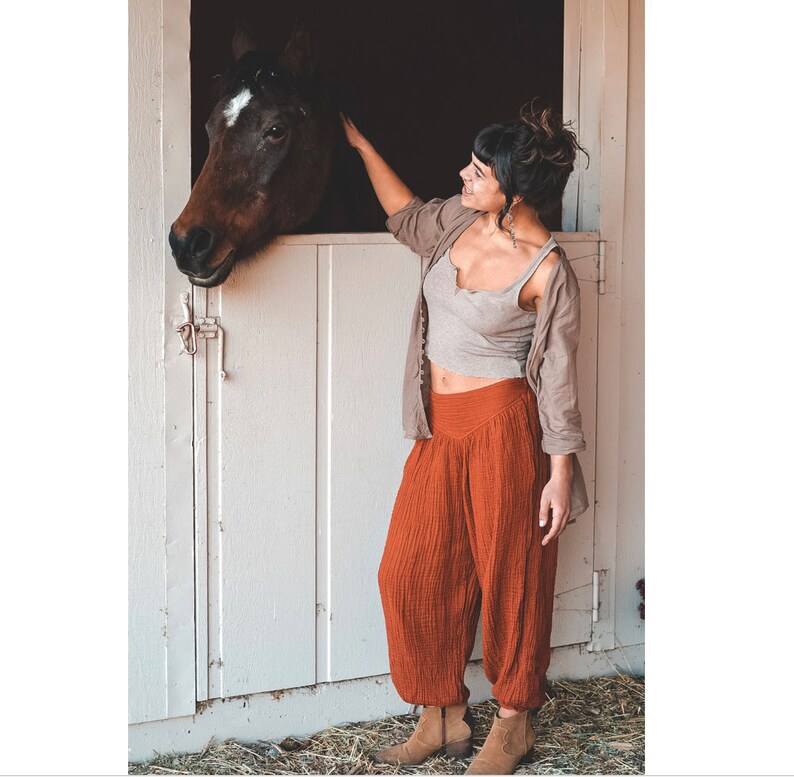 Yogini Pant // Luxe Cotton, Pockets // Stretch Fully, Breathe Like a Queen Rust