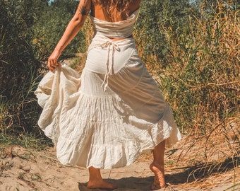 wrap blush maxi skirt