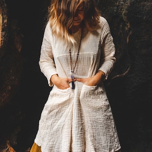 Pocket Tunic // Breathable Thick and Soft Woven Cotton // Cozy Layering Dream image 4