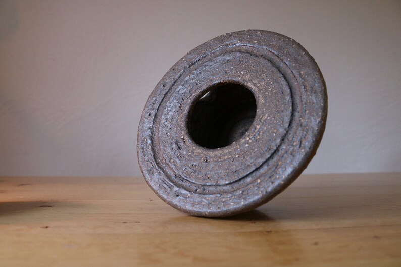 Workshop ceramicsstudio ceramics tea-warmer roastter 70s from brown stoneware brutalist design