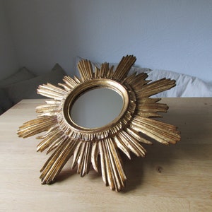 Mid century golden "Sunburst" Mirror from Italy