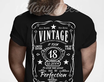 18.Geburtstags Shirt 18.Geburtstag Geschenk 18.Geburtstag 2004 Geburtstag Shirt Vintage 2004 Shirt 18 Geburtstag Geschenk 18.Geburtstagsgeschenk für Sie