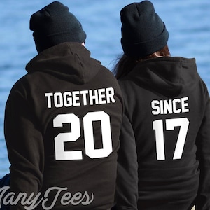 Juntos desde sudaderas con capucha sudaderas con capucha para parejas sudaderas para parejas conjuntos para parejas juntos desde sudaderas con capucha a juego para parejas regalo del día de san valentín