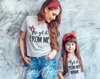 Mothers day gift got it from my mama mothers day shirt mother and daughter shirts mother and daughter outfits mama and daughter shirt mom