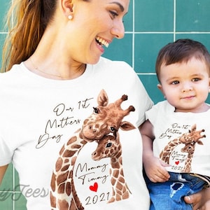 Our first mothers day shirt,Mothers day shirt,mothers day shirt 2025,personalized mothers day shirt,mothers day gifts,mothers day giraffe