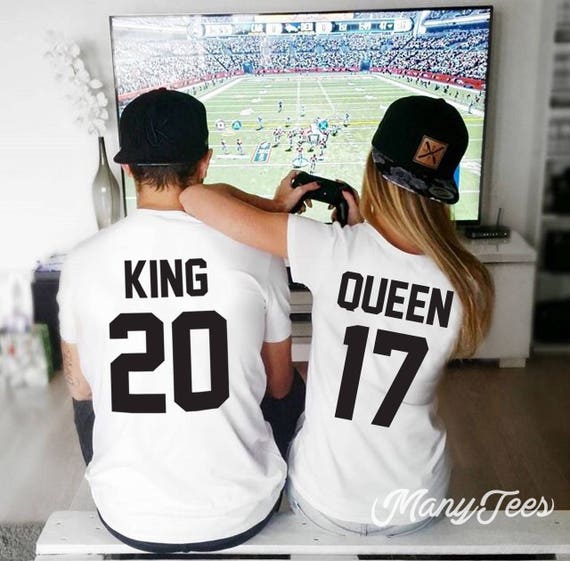 King Queen Shirts Set for Couples Matching T-Shirts Men XXL/Women