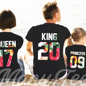 King queen prince princess shirts shirts father mother daughter son shirts king and queen shirts family shirts matching family shirts family